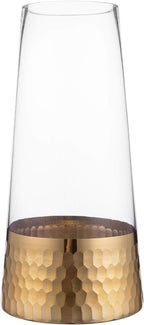 Luxe Beige Flower Vase — 10" — Clear