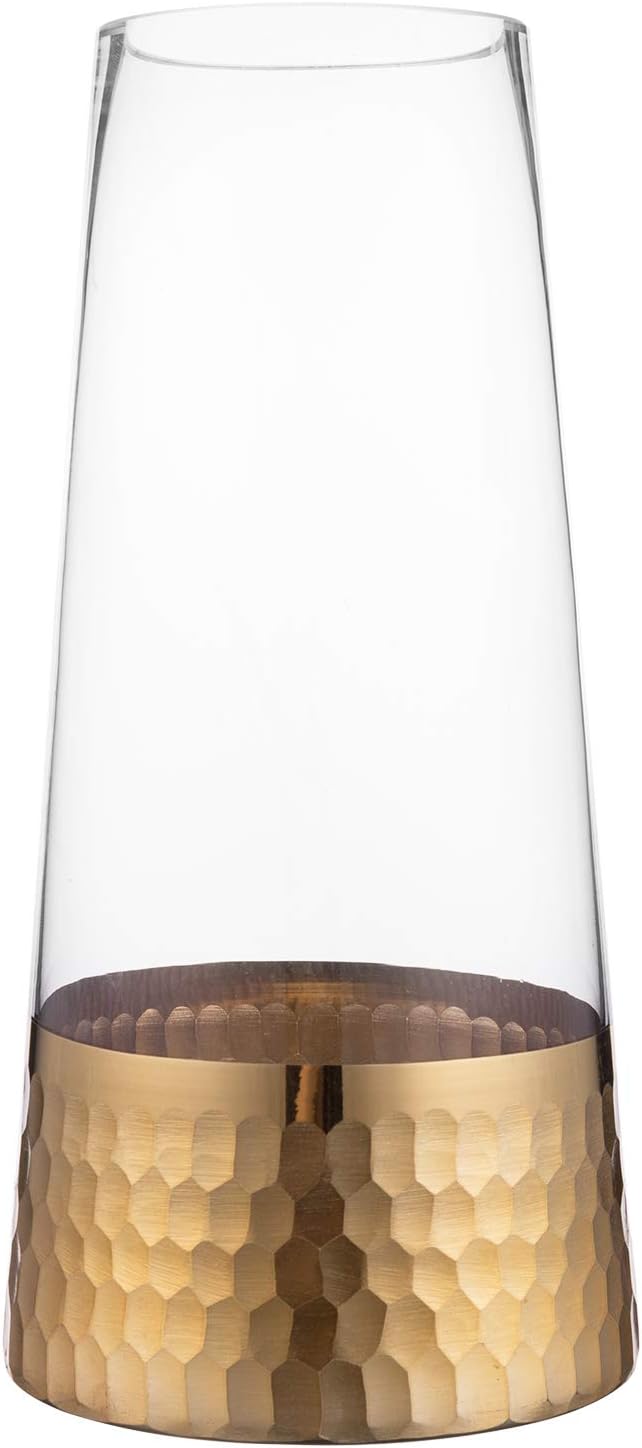 Luxe Beige Flower Vase — 10" — Clear