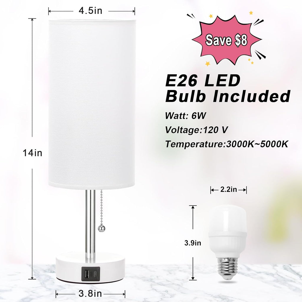 USB Gold Bedside Lamp - View 3