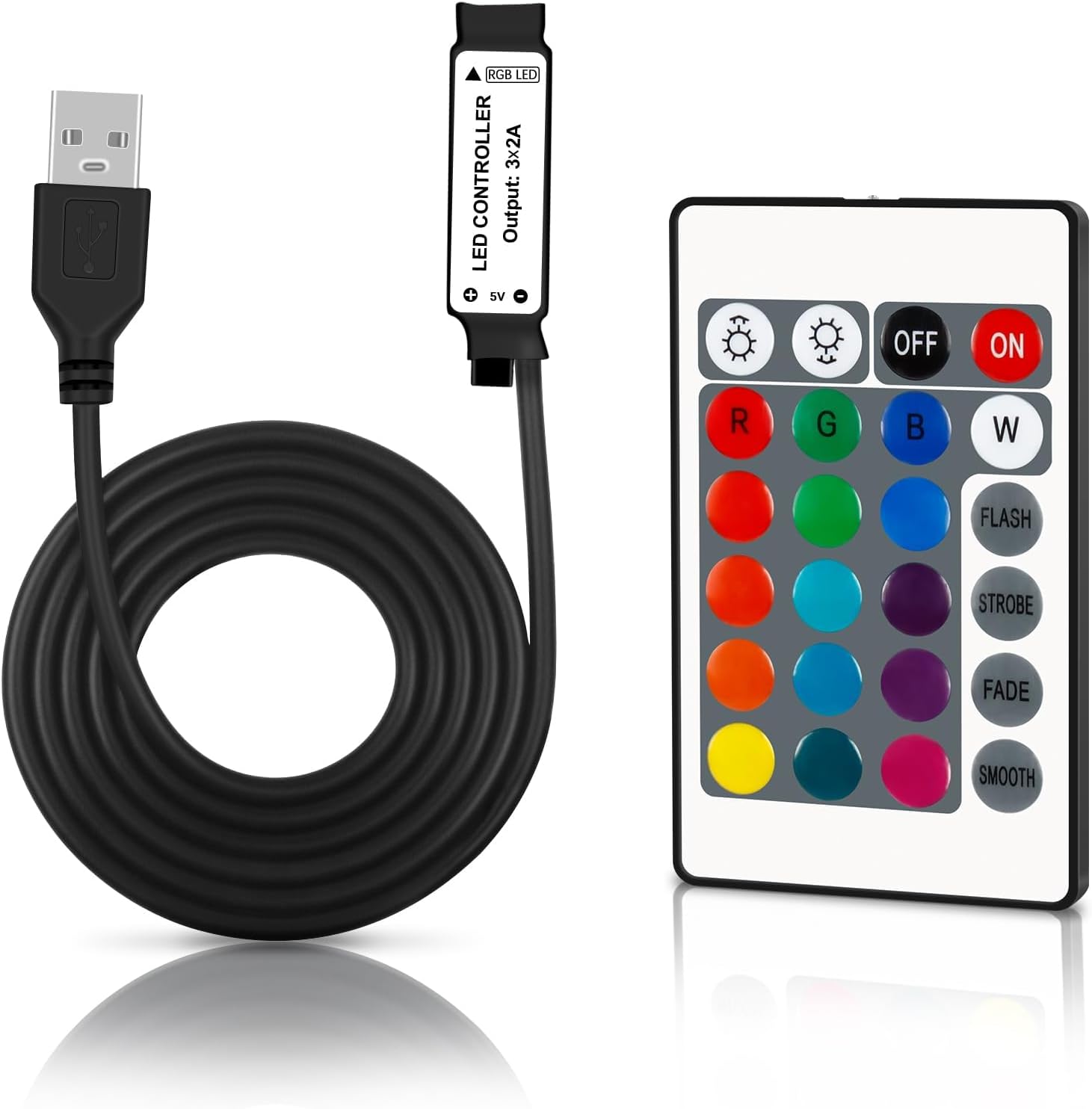 RGB Metal LED Strip Lights — 24Key IR LED Controller