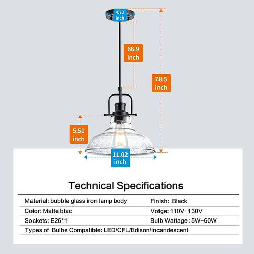 Adjustable Black Pendant Light - View 2