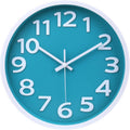 Battery Operated Black Wall Clock — 16" — 12 Aqua