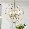 Vintage Black Chandelier — 3-Light — Chrome 6-Light