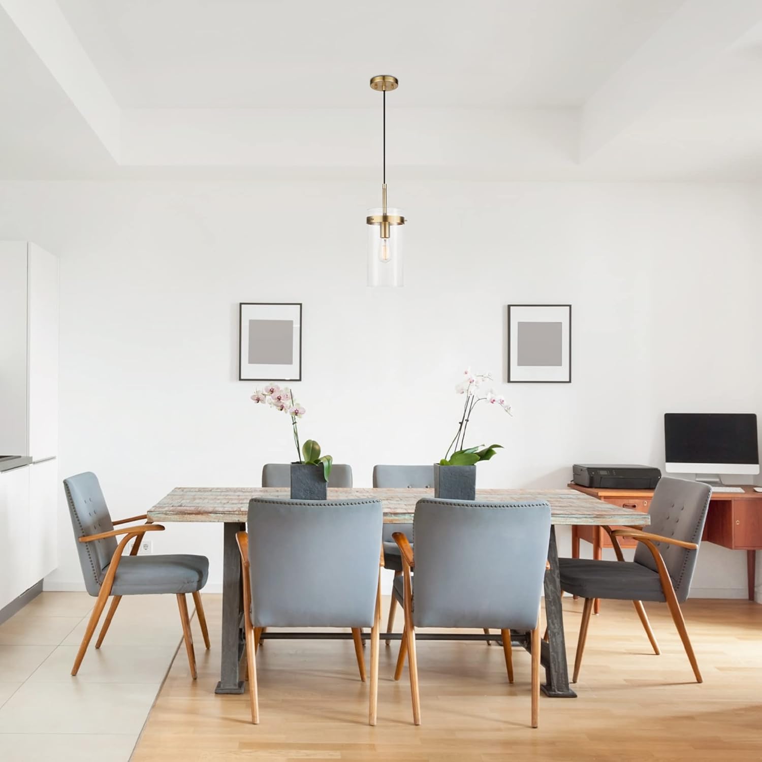 Vintage Luxe Metal Pendant Light — 1-Light - View 4