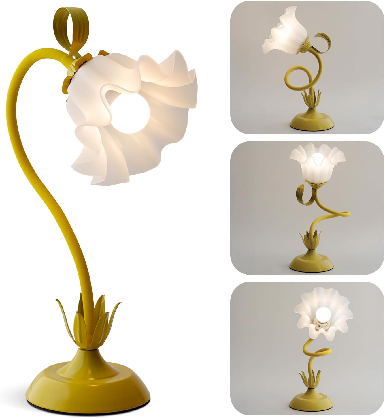 Vintage Blue Table Lamp — Yellow