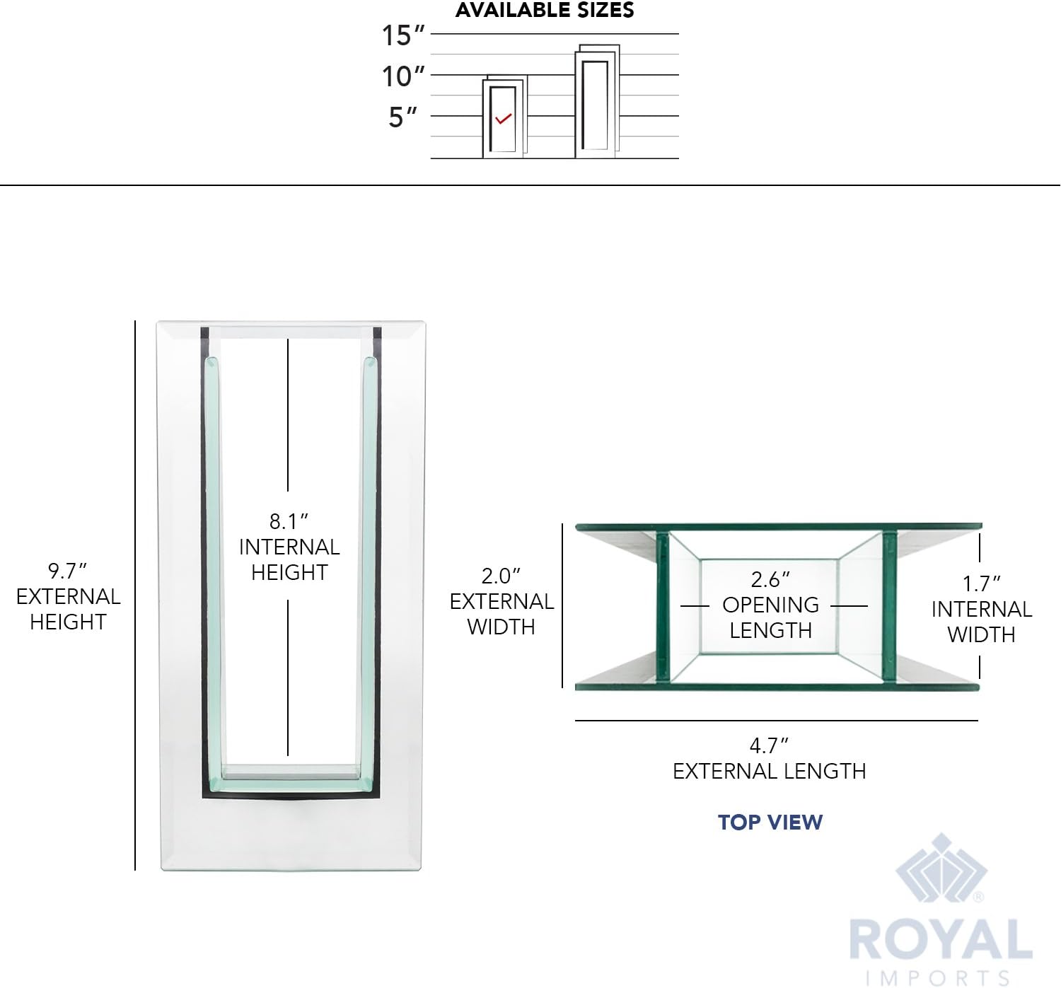 Modern Glass Mirror — 10.5" - View 6