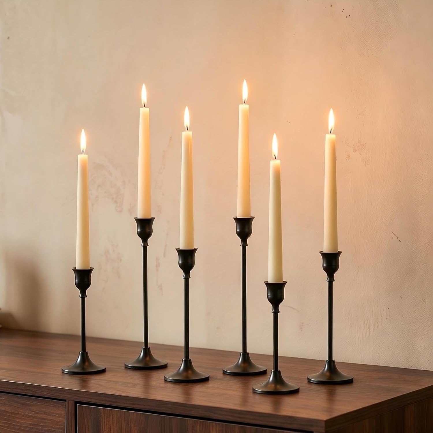 Vintage Luxe Black Candle — Set of 3 — Black