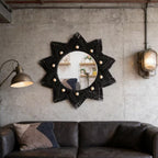 Boho Black Round Mirror - View 7