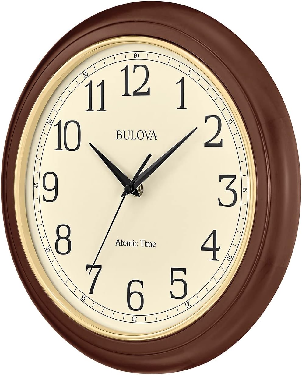 Battery Operated Mid-Century Wood Wall Clock — 12.4" - View 2