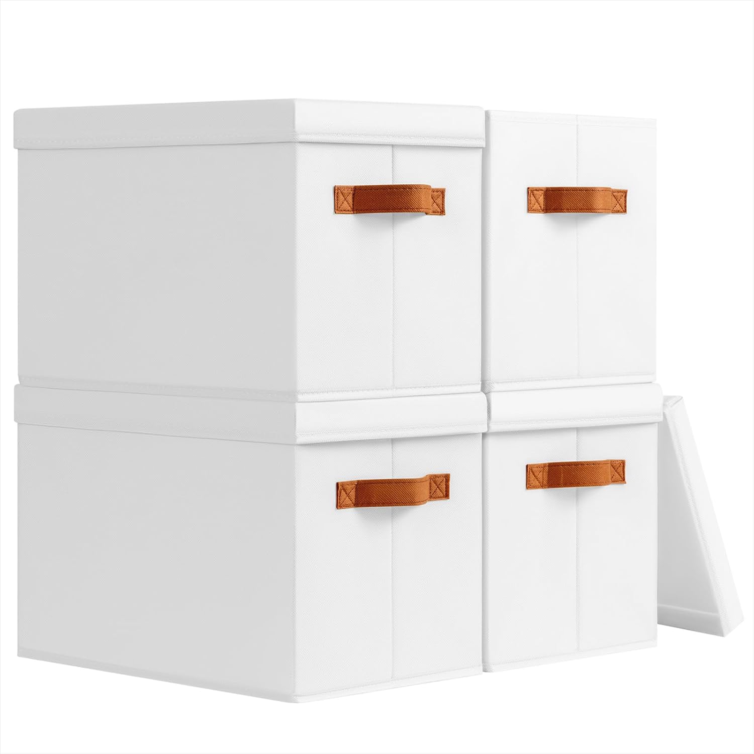 Beige Storage Bin — White