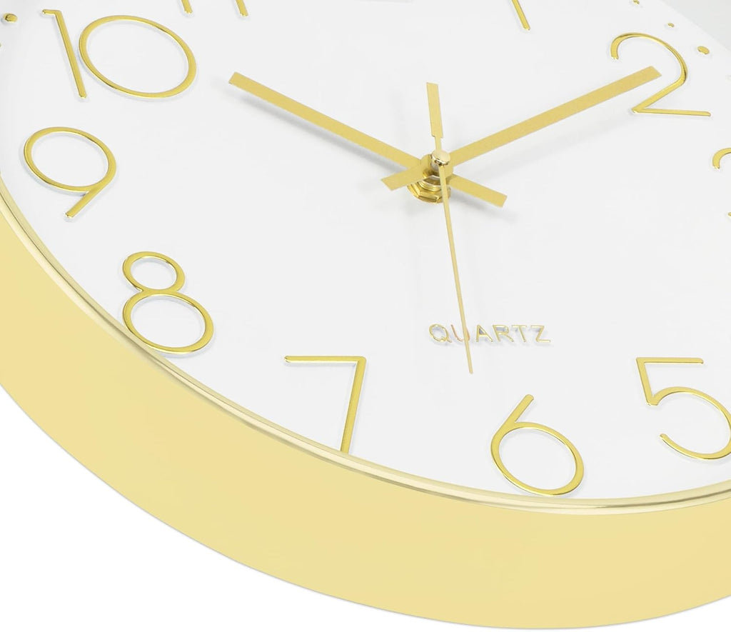 Battery Operated Luxe Beige Wall Clock — 14" - View 7