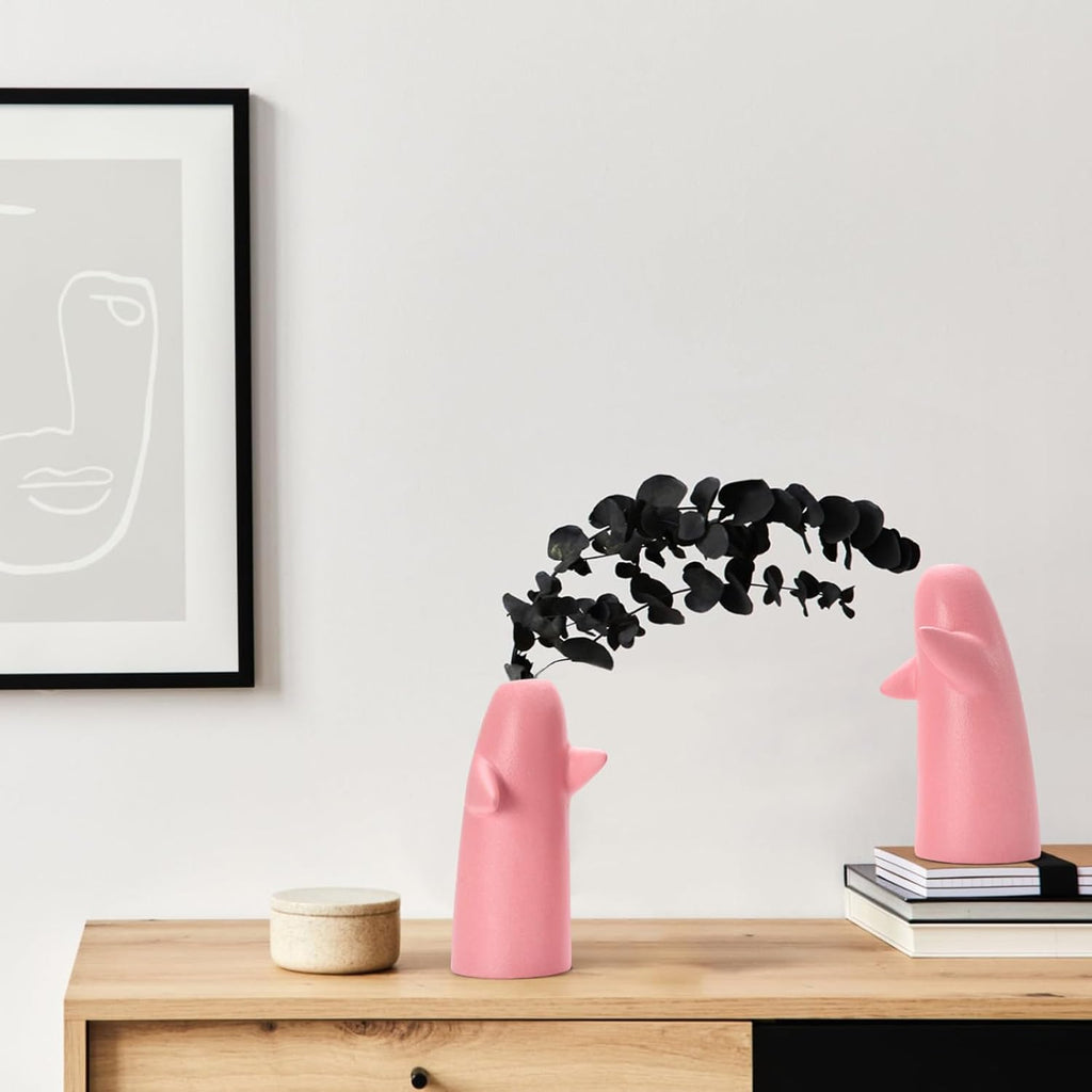 Modern Black Flower Vase — Set of 2 - View 5