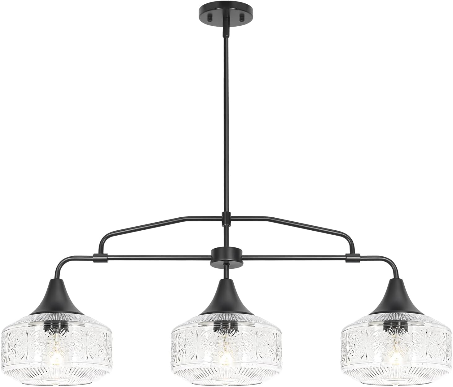 Adjustable Luxe Black Pendant Light — 37.4in