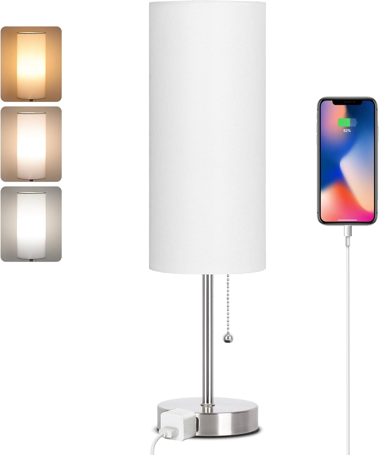 Black Nightstand Lamp — 18 in