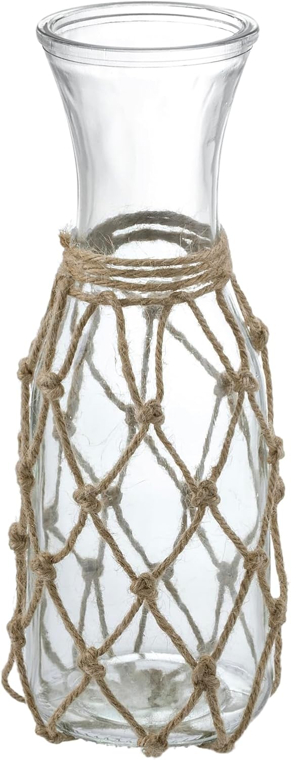 Luxe Beige Flower Vase — 10" — Clear