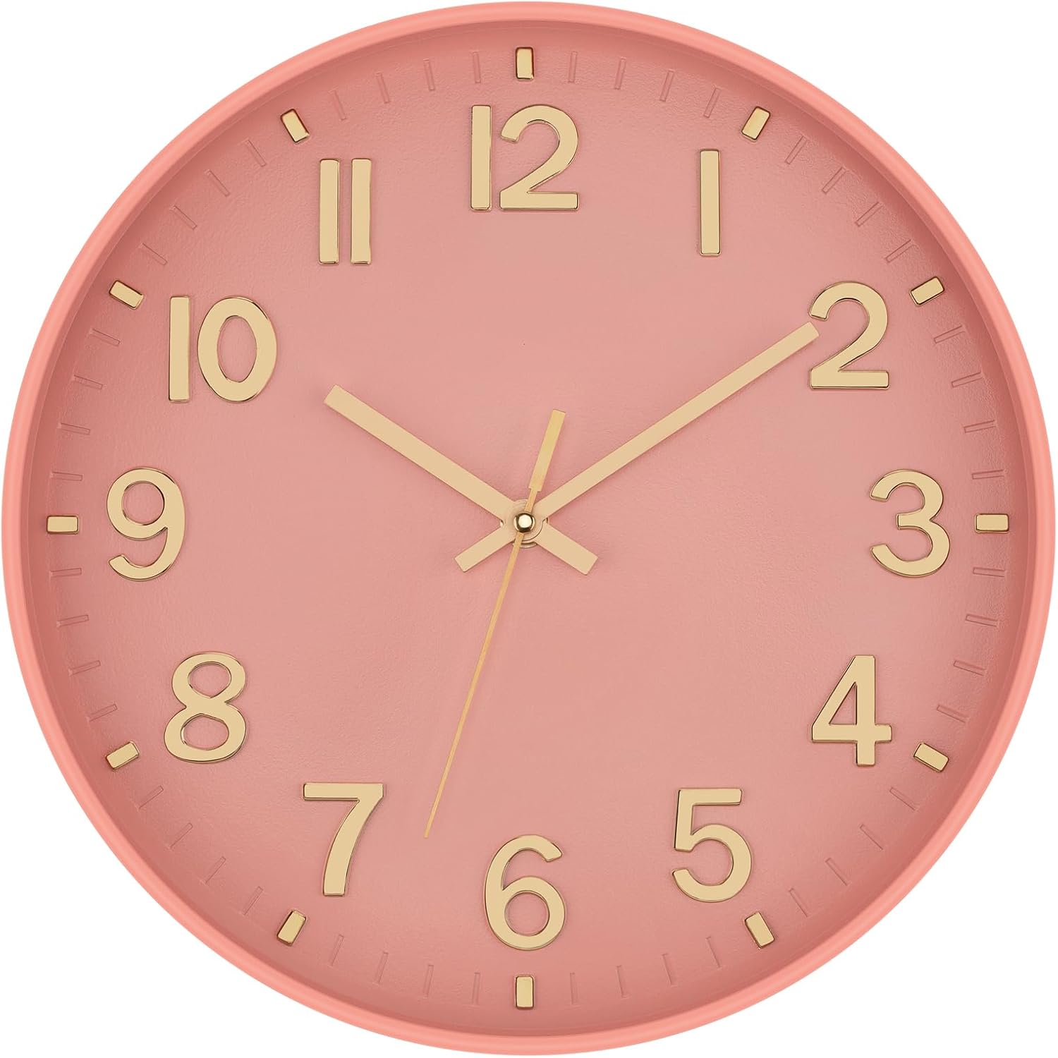 Battery Operated Luxe Gold Wall Clock — 10" — 12 Inch