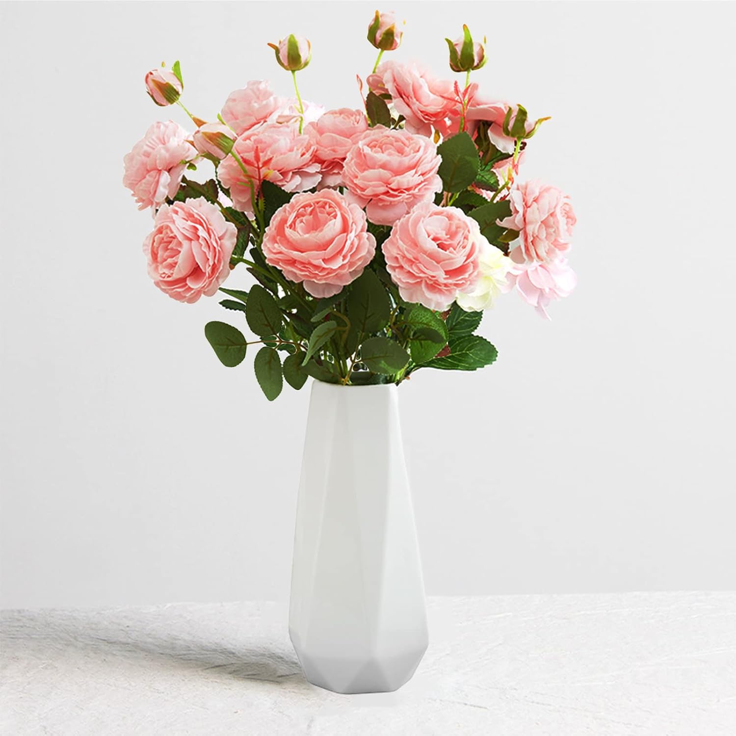 Modern Blue Flower Vase — 4" — White