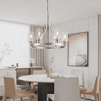 Adjustable Modern Black Chandelier — 6-Light - View 7