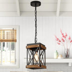 Adjustable Farmhouse Wood Candle — 1-Light