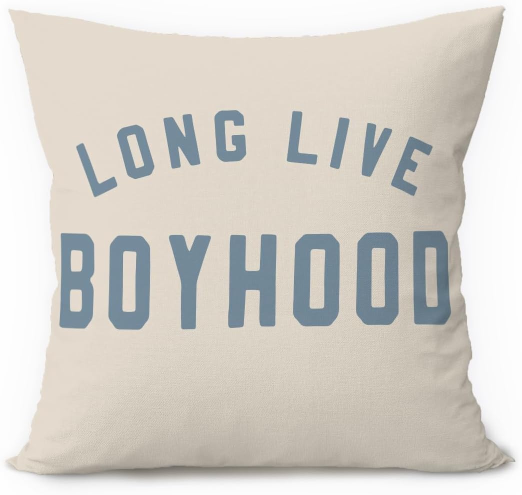 Boho Blue Pillow Cover — 18x18 — 05-long Live Boyhood