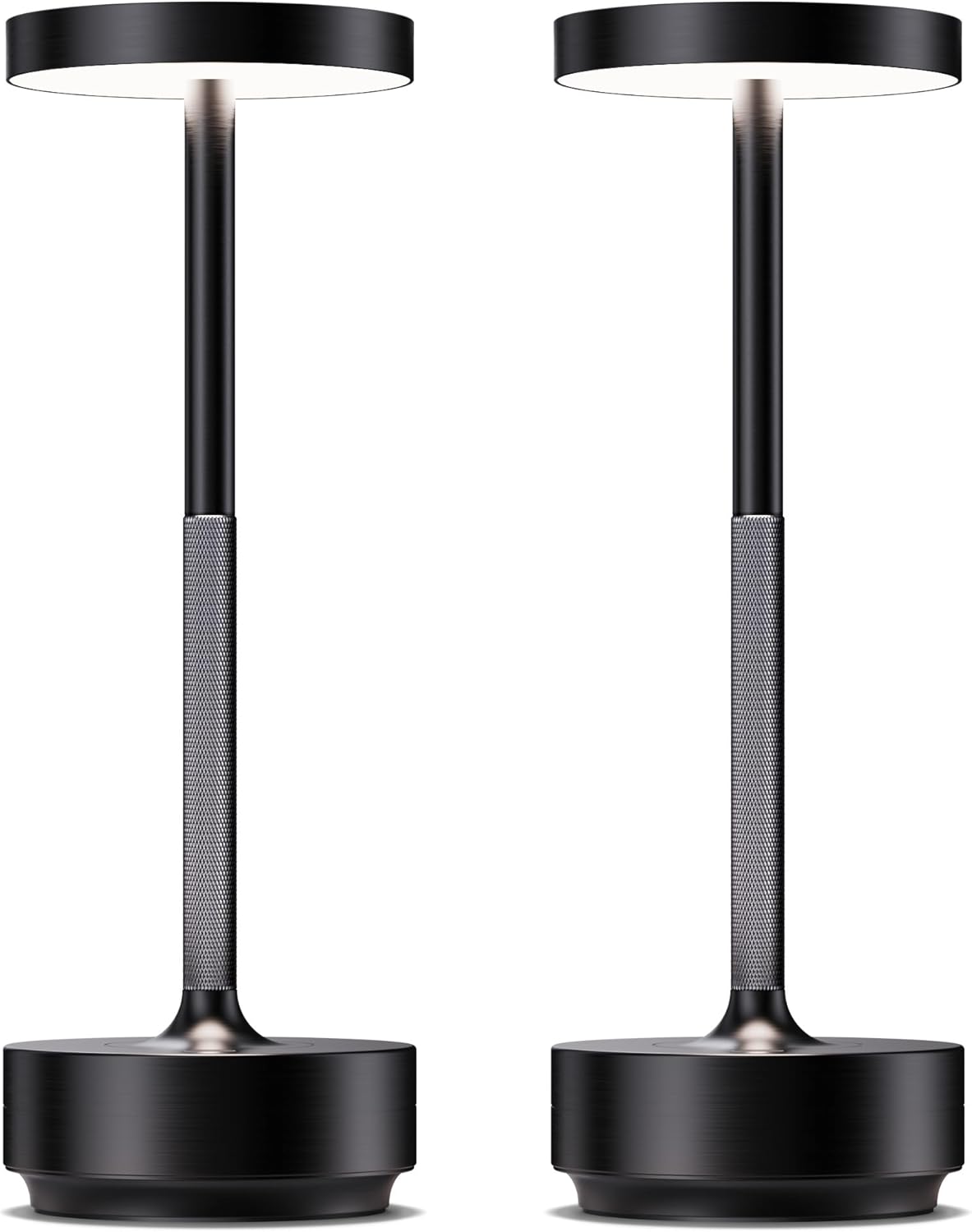 Cordless Beige Table Lamp — 2 Pack Black