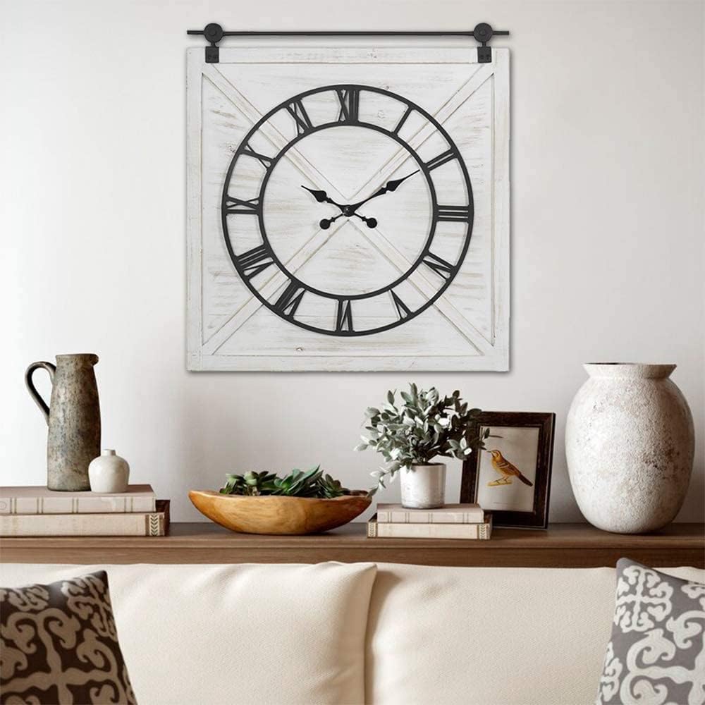 Battery Operated Farmhouse Wall Clock — 29.5" - View 6