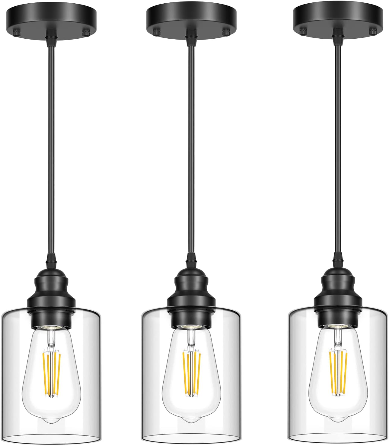 Adjustable Modern Metal Pendant Light — 3-Light — 3-Pack