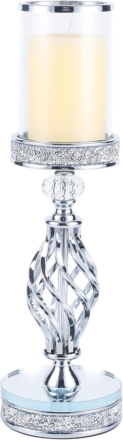 Luxe Silver Pillar Candle — Silver ( L )