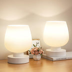 Dimmable Pink Bedside Lamp — White_2Pack