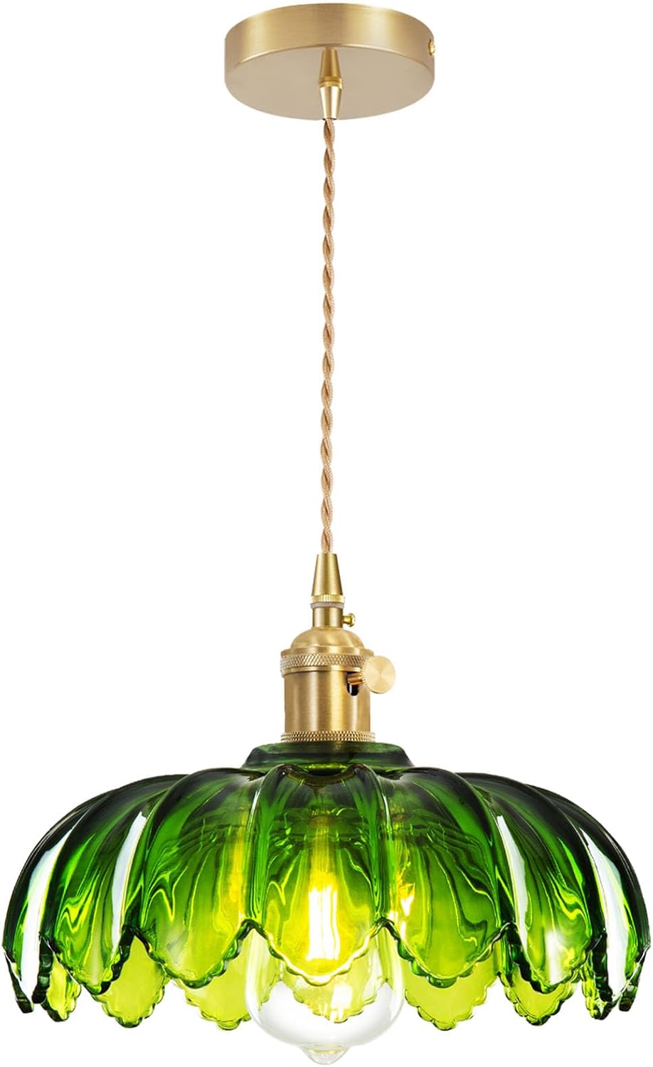 Brown Pendant Light — Golden green