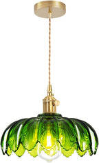 Brown Pendant Light — Golden green