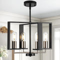 Adjustable Farmhouse Black Chandelier — 16.14" — Black Nickel 47
