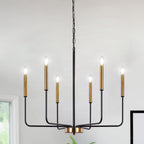 Farmhouse Black Chandelier — 6-Light