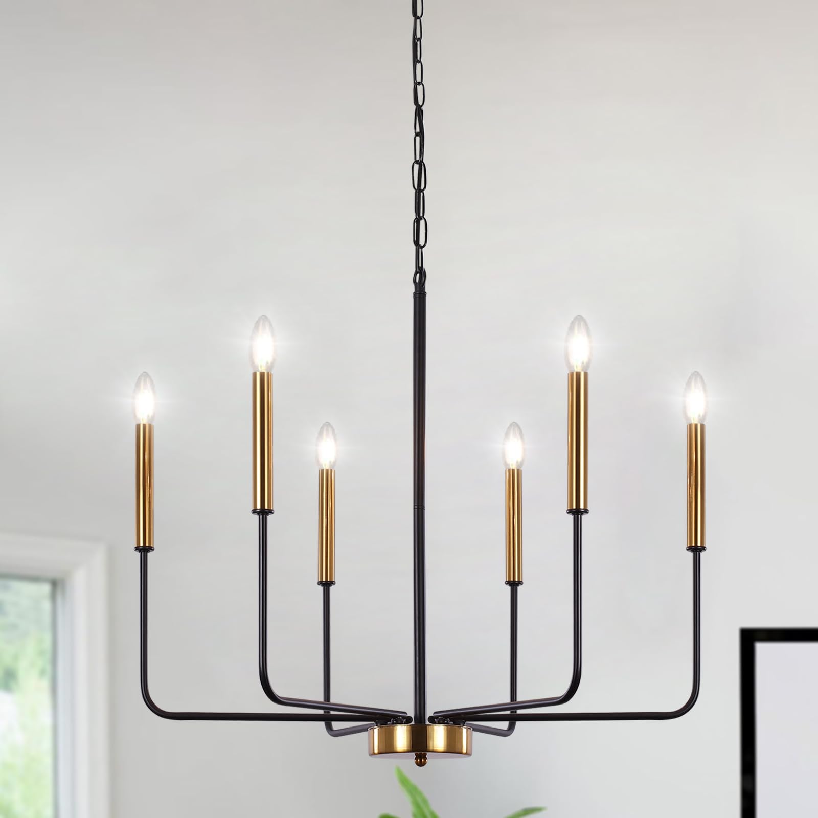 Farmhouse Black Chandelier — 6-Light
