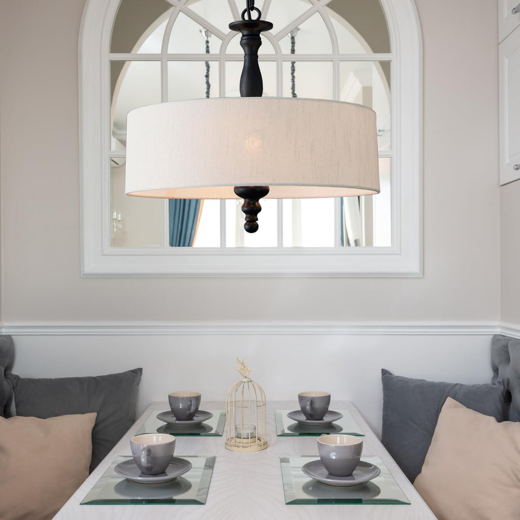 Adjustable Beige Chandelier — 4-Light - View 2