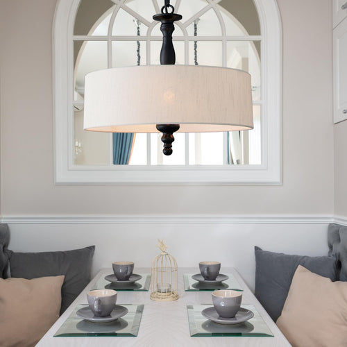 Adjustable Beige Chandelier — 4-Light - View 2