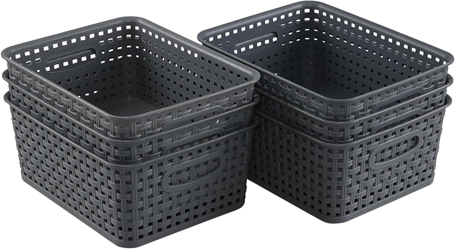 Boho Black Storage Basket — Dark grey