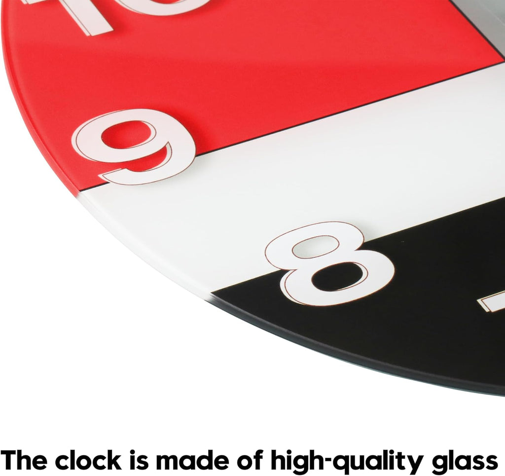 Battery Operated Modern Red Wall Clock — 12" - View 2