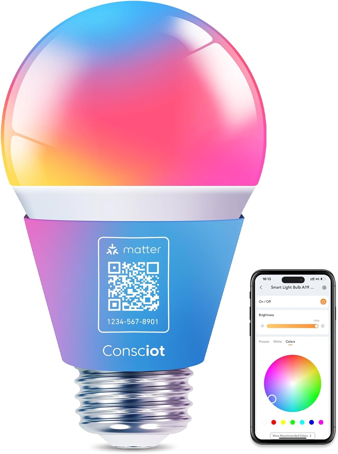 WiFi Beige Smart Light Bulb — 1 Pack