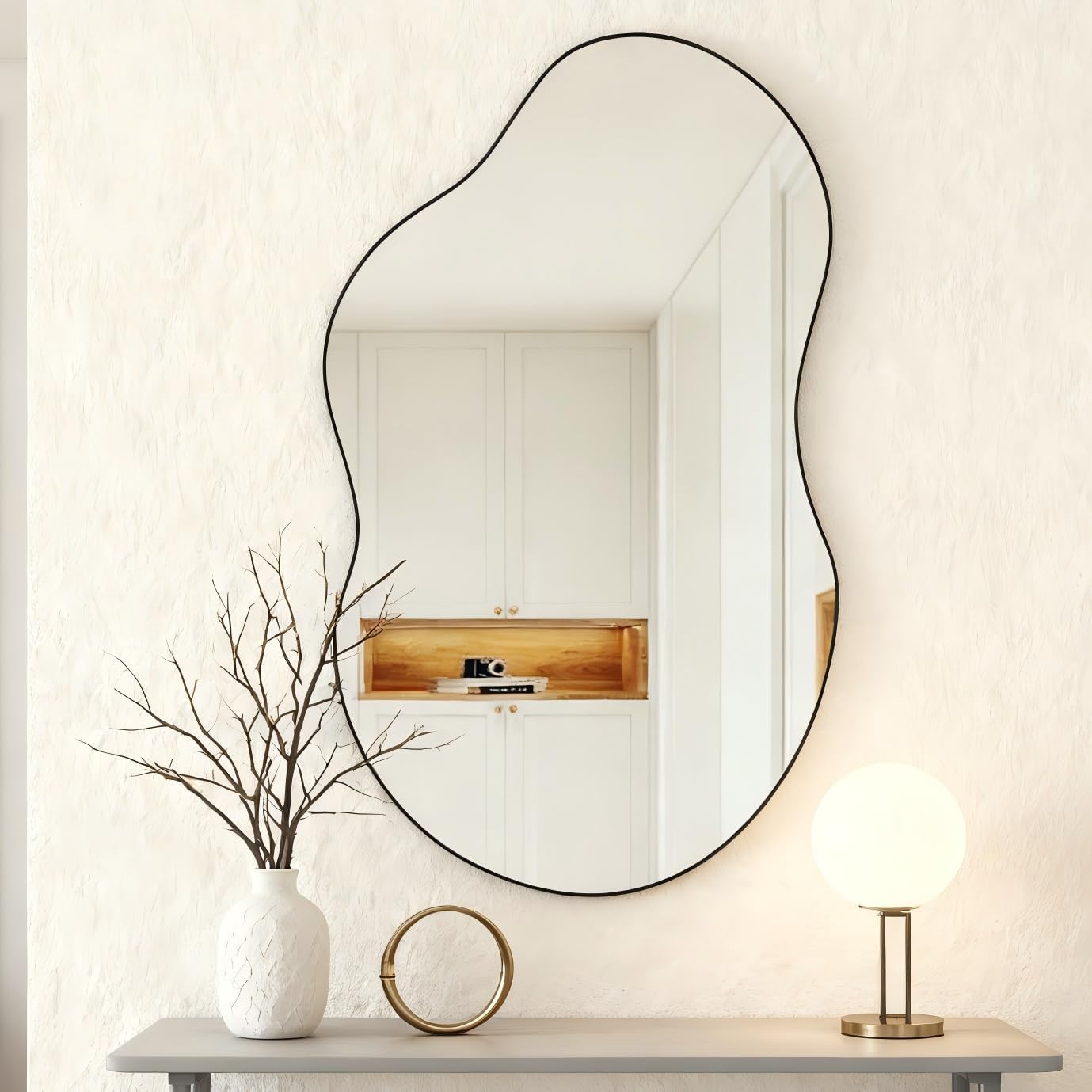 Antique Luxe Black Wall Mirror — 20" — Black