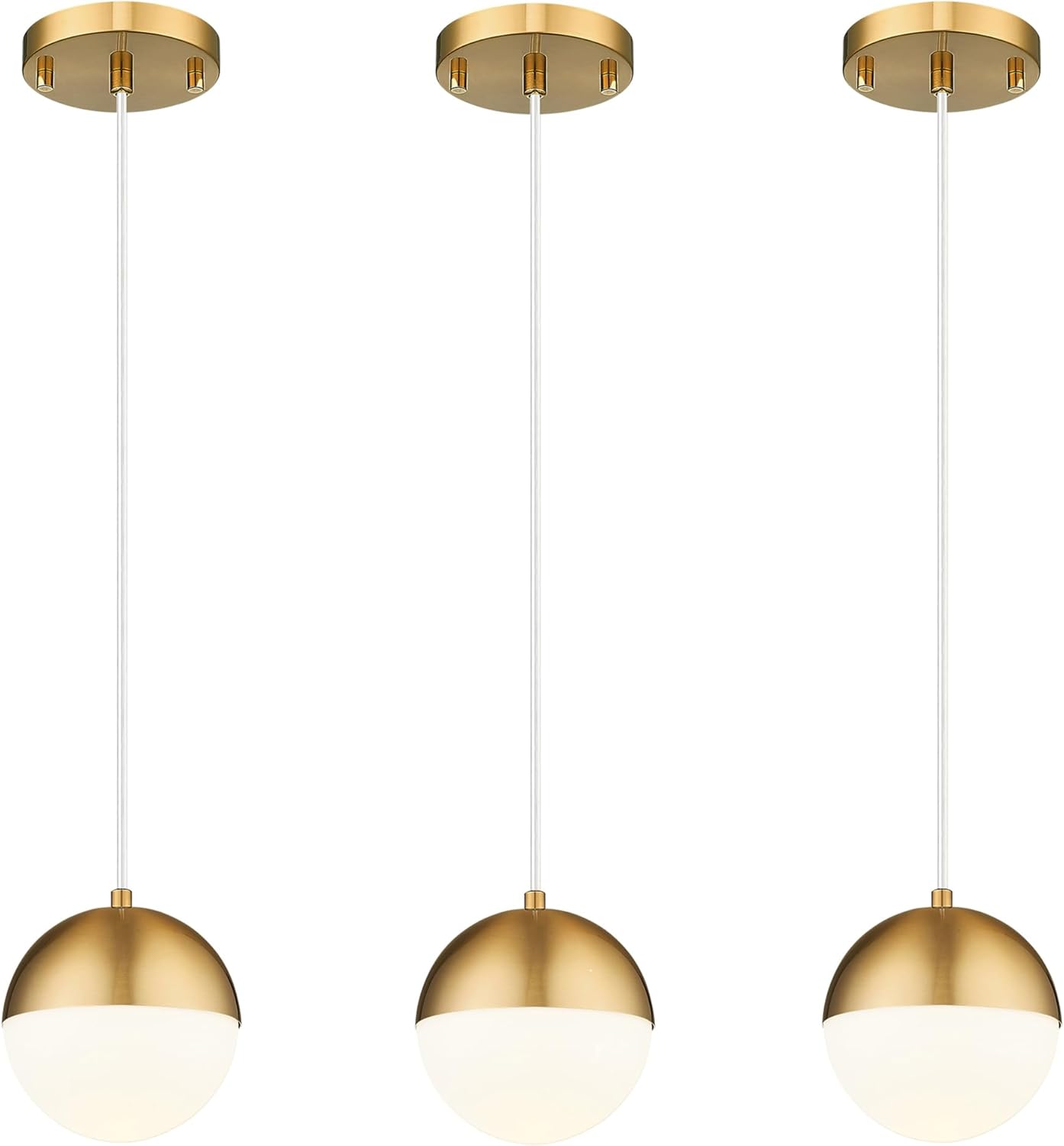 Adjustable Luxe Black Pendant Light — 6" — Gold