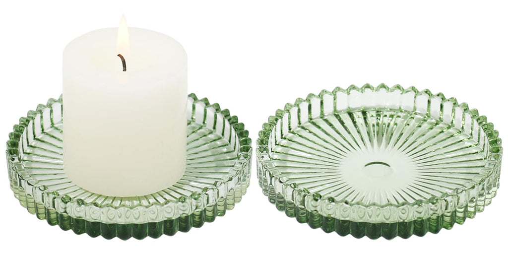 Round Blue Pillar Candle — 8"