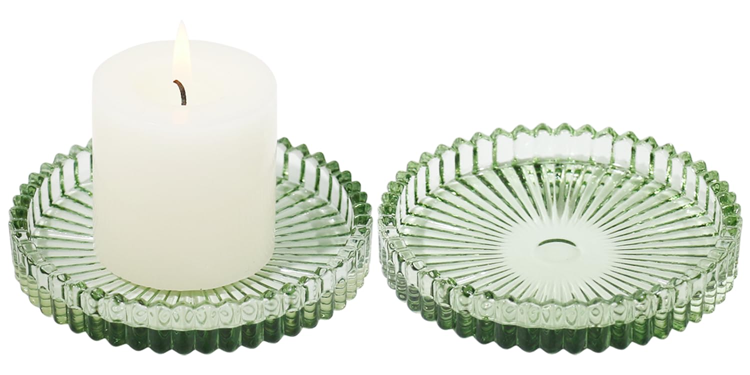 Round Blue Pillar Candle — 8"
