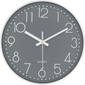 Battery Operated Modern Blue Wall Clock — 12" — Gray