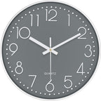 Battery Operated Modern Blue Wall Clock — 12" — Gray