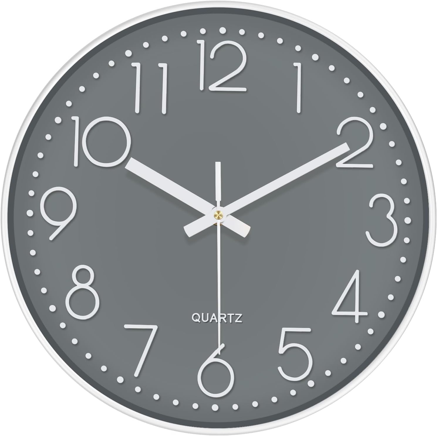 Battery Operated Modern Blue Wall Clock — 12" — Gray