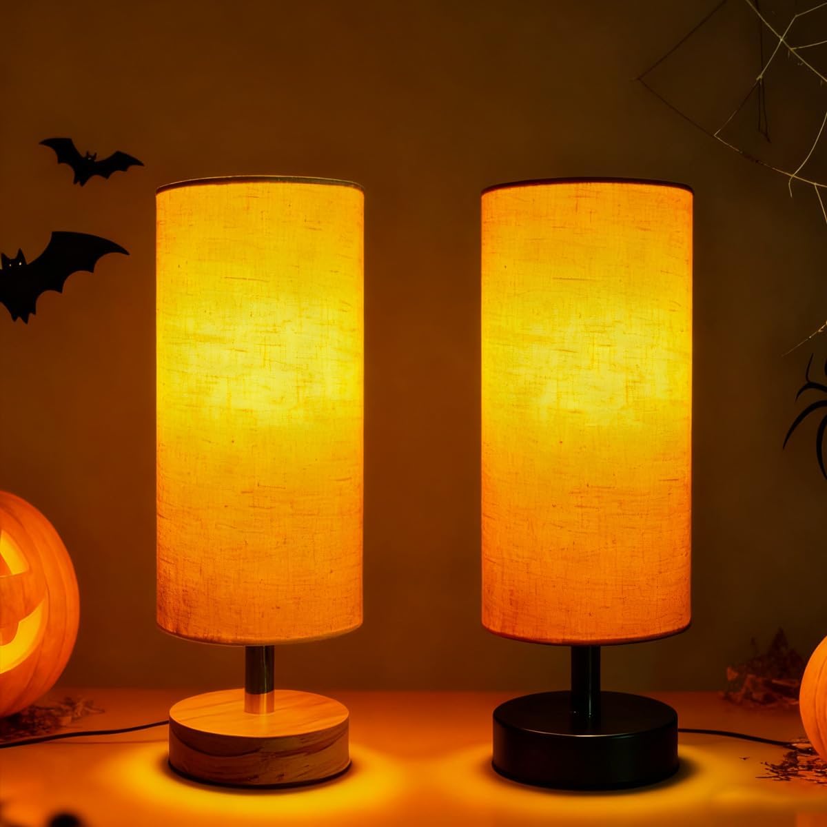 Linen Black Table Lamp - View 2