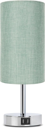 Dimmable Black Nightstand Lamp — Light Denim Blue