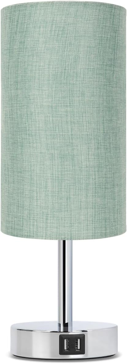 Dimmable Black Nightstand Lamp — Light Denim Blue