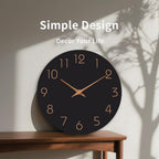 Battery Operated Luxe Black Wall Clock — 18" - View 5